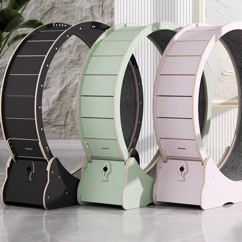 Cat Treadmill Manufacturer - Wooden Circle Track Climbing Frame Interactive Pet Tread Exercise Running Wheel