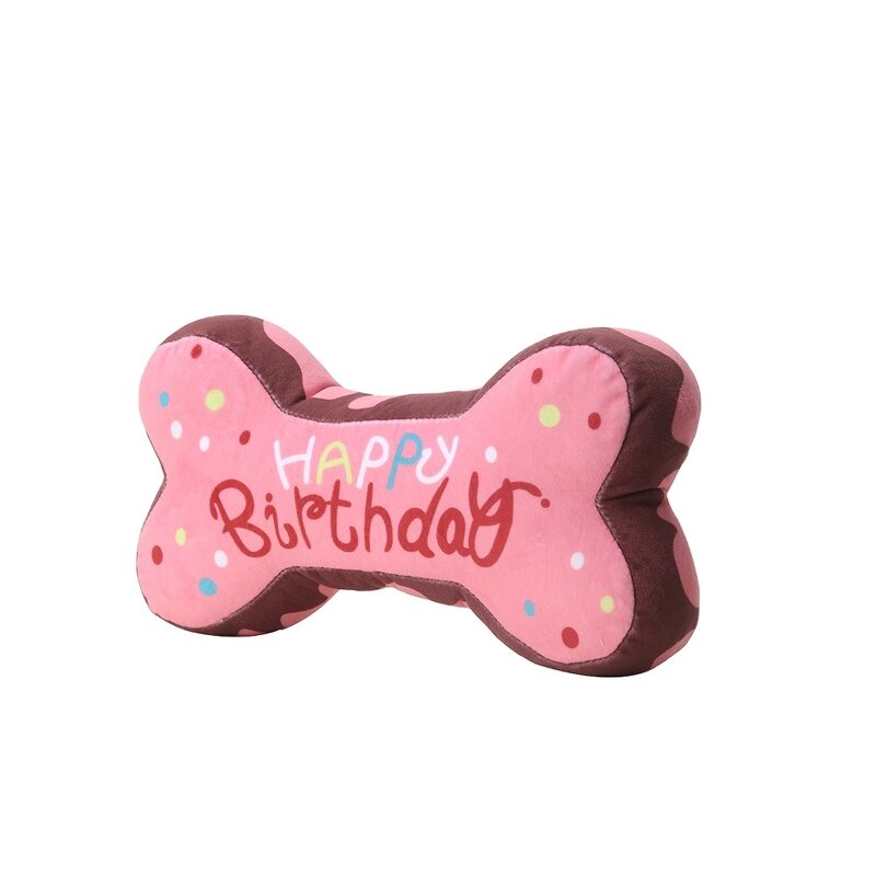 Pet Dog Toys Manufacturer - Custom Birthday Toy Party Gift Bone Cute Chewing Stuffed Plush Squeaky Interactive