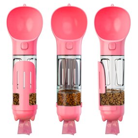 Pet Water Bottle Manufacturer - 4 in 1 Dog Water Bottle with Poop Bag Portable Drink Feeder