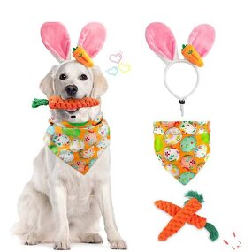Pet Party Decoration Set Manufacturer - New Easter Dog Bandana Rabbit Headband Decoration Prop