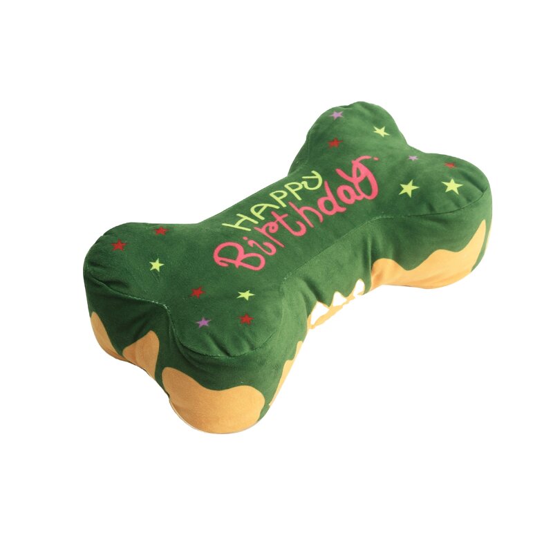 Pet Dog Toys Manufacturer - Custom Birthday Toy Party Gift Bone Cute Chewing Stuffed Plush Squeaky Interactive
