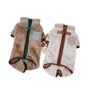 Puppy Clothes Manufacturer - Autumn Winter Cotton Pet Costume with Double Buckle Print Pattern Four Legs Cashmere