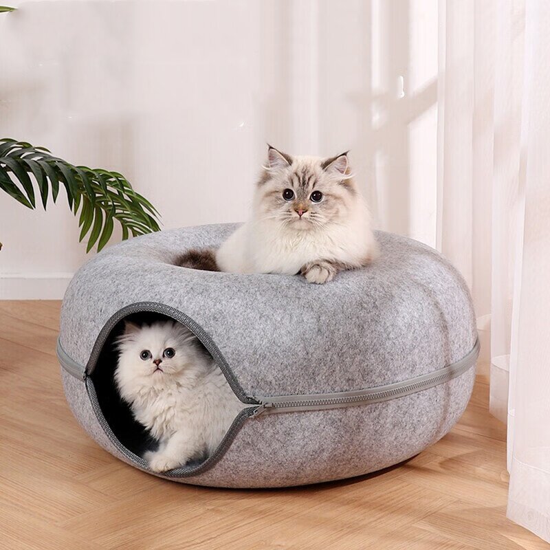 Cat House Manufacturer - Felt Tunnel Bed Detachable and Washable Cave for Pets