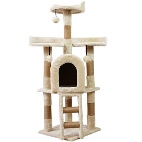 Cat Scratcher Tree Manufacturer - 2022 NEW Hot Sale Multi-Level Wood Flannelette Large House Kittens Activity Tower