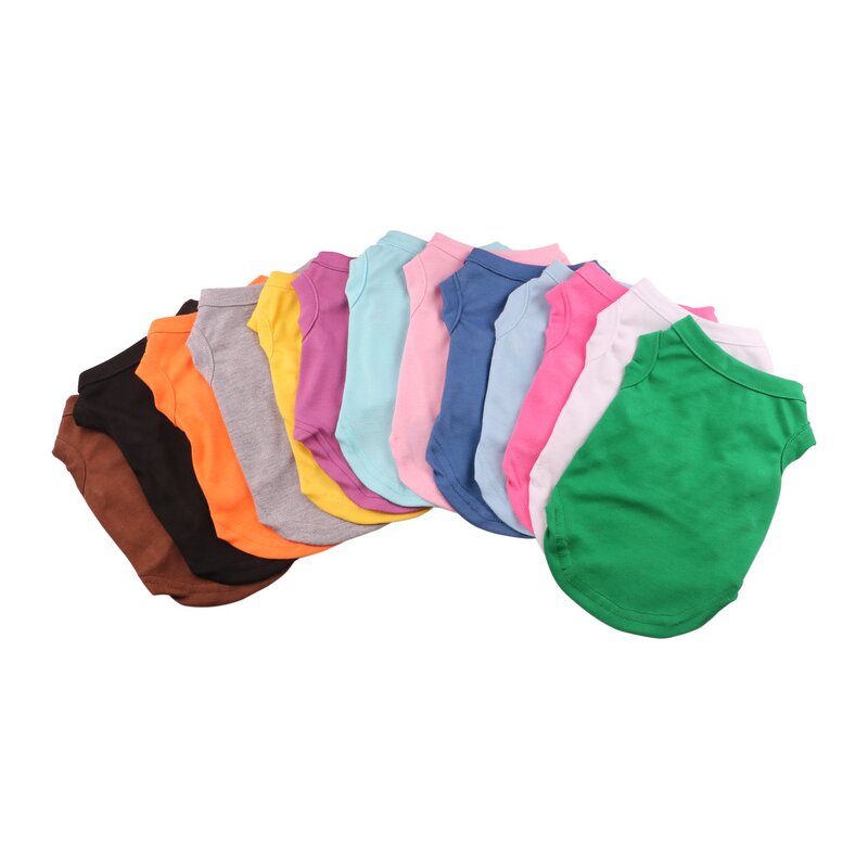 Pet Clothes Manufacturer - Summer Cheap Cotton Plain Color Blank Dog T Shirt