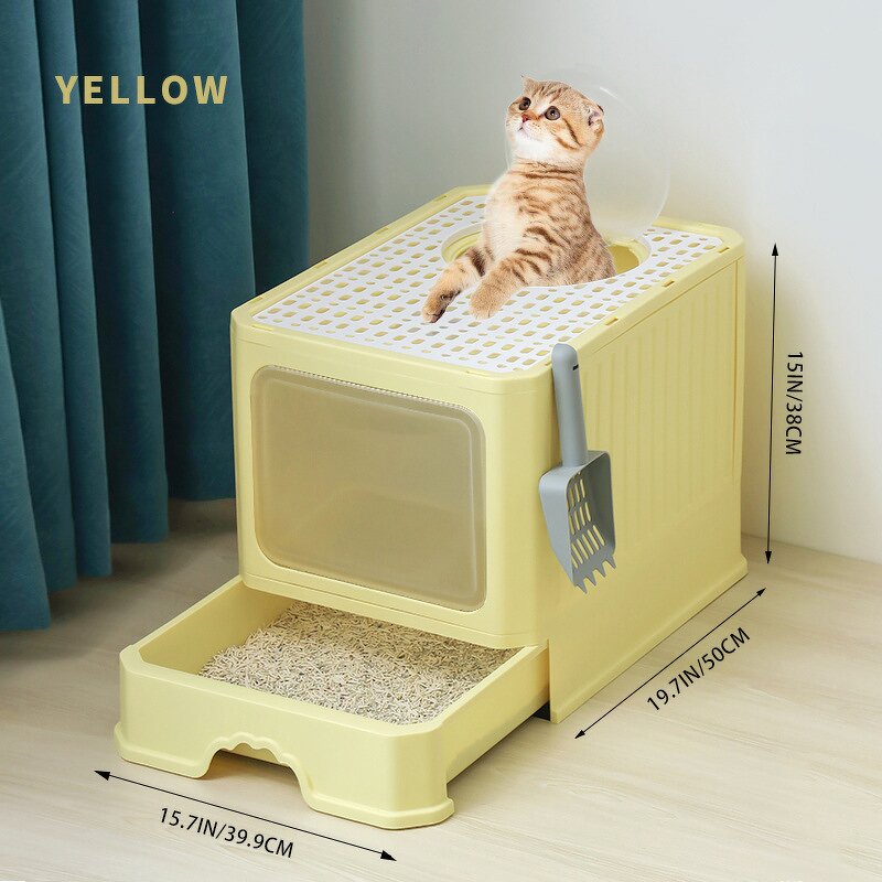 Cat Litter Box Manufacturer - Large Fully Enclosed Drawer-type Anti-splash Cat Toilet