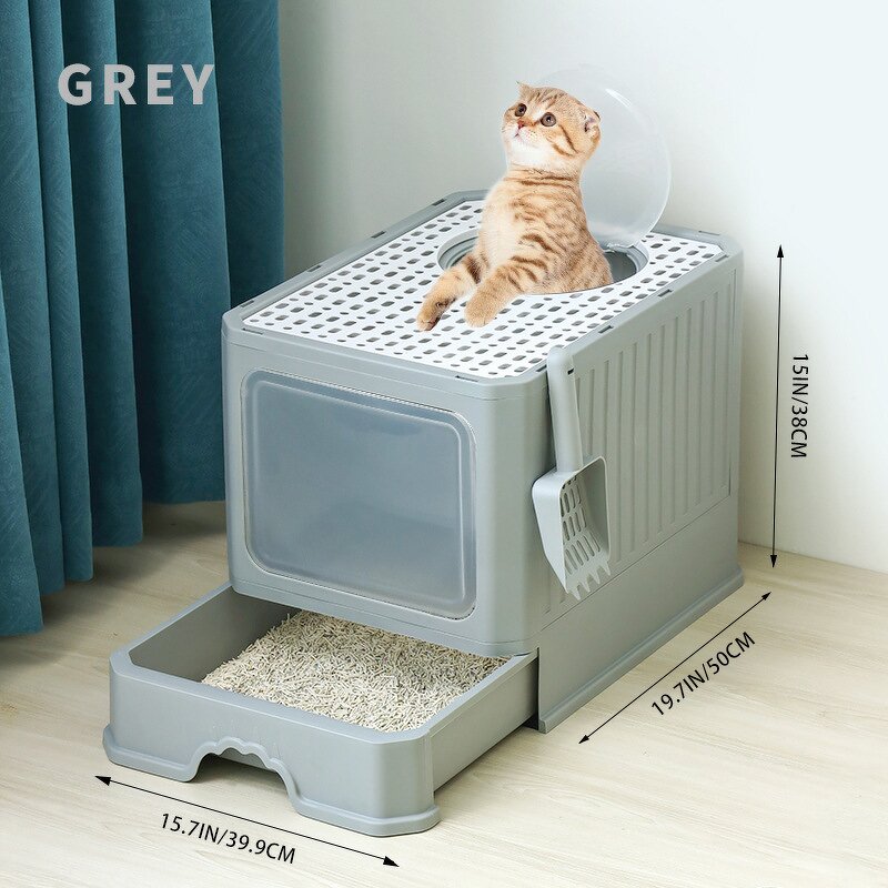 Cat Litter Box Manufacturer - Large Fully Enclosed Drawer-type Anti-splash Cat Toilet