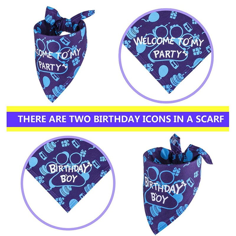 Dog Birthday Set Manufacturer - Decoration Pink Blue Ballon Hat Bandana Supplies