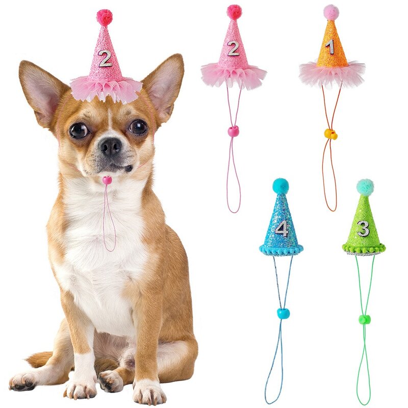 Pet Birthday Accessories Manufacturer - Hot Sale Cartoon Pet Birthday Hat Drool Towel Dog Towelettes