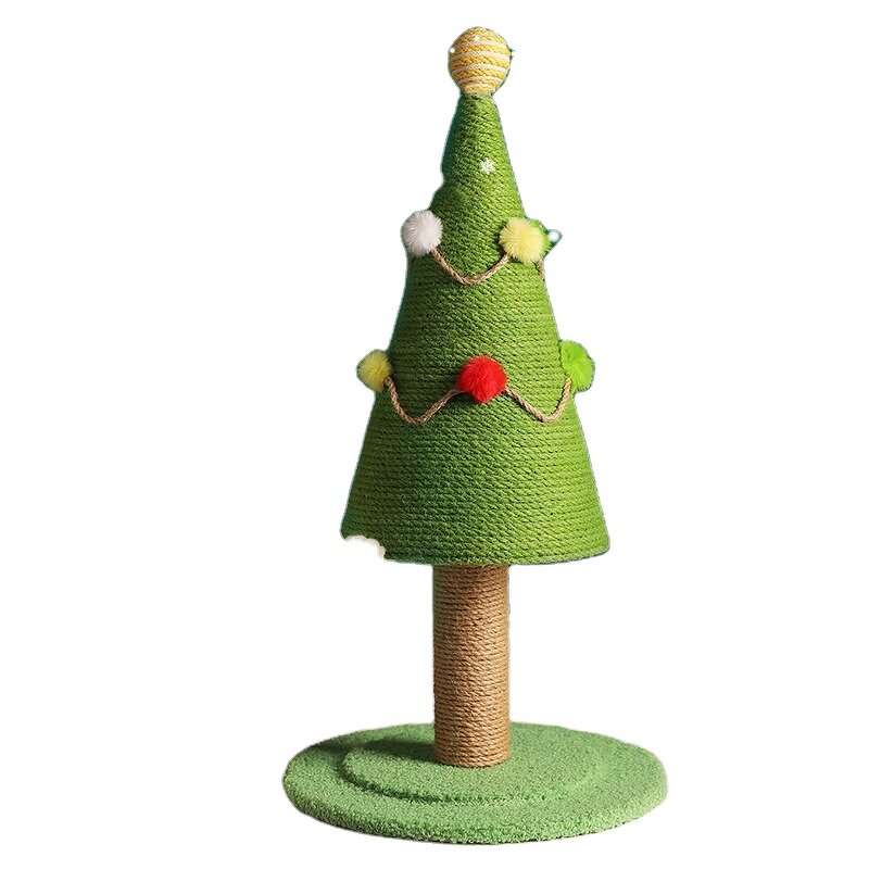 Cat Scratching Post Manufacturer - New Design Christmas Gift Small Green Sisal Cat Climbing Frame Tree Tower