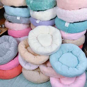 Pet Bed Manufacturer - Faux Fur Comfortable Waterproof Plush Donut Round Soft Washable Removable