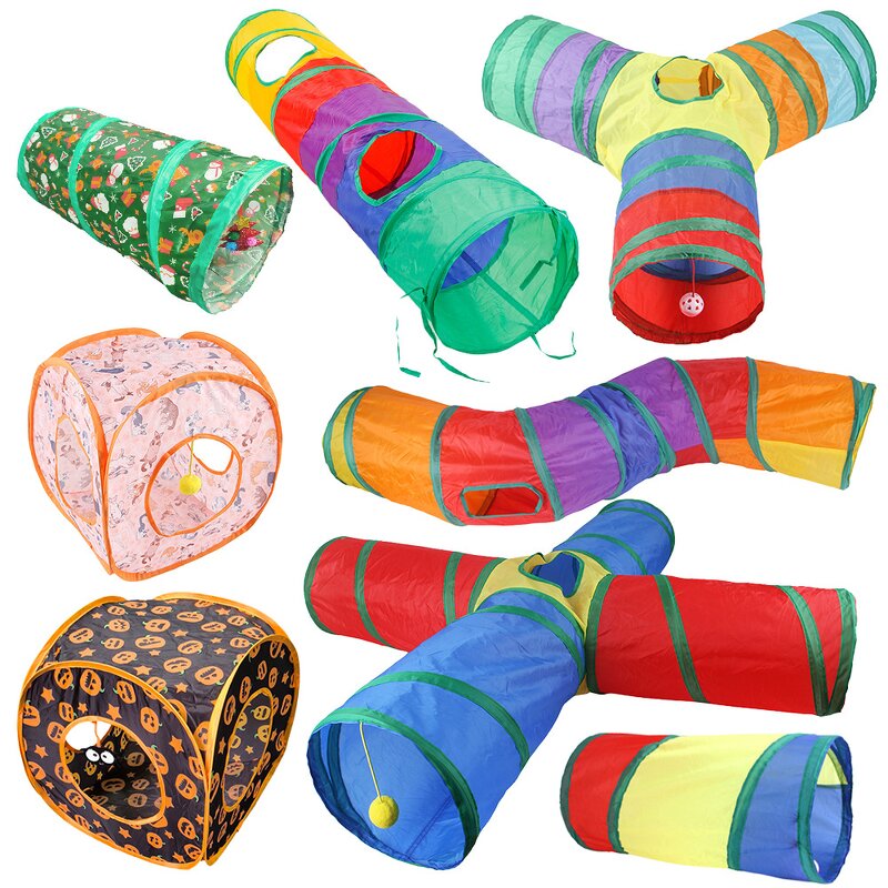 Drill Barrel Cat Toys Manufacturer - Suede Fleece Interactive Educational Collapsible Cat Tunnels