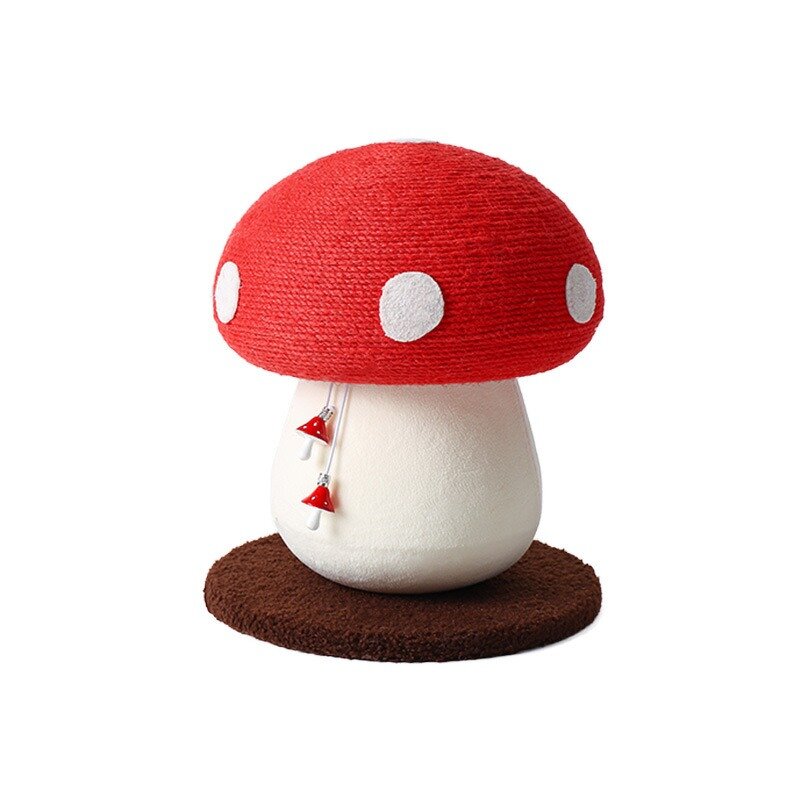 Cat Climbing Frame Manufacturer - Red Mushroom Ball Toy Scratching Post Cute Cat Scratching
