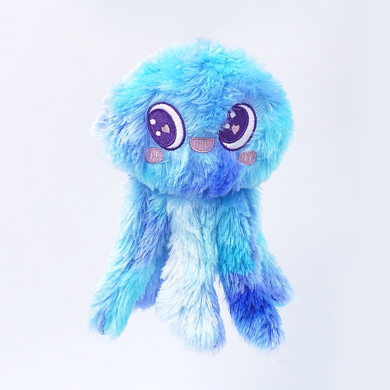 Pet Toys Manufacturer - Plush Colorful Jellyfish Squeaky Chew Toy for Small Medium Dogs Cats