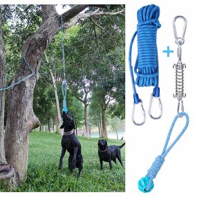 Dog Rope Toy Manufacturer - Durable Interactive Stainless Steel Spring Pole Hanging Exercise Rope