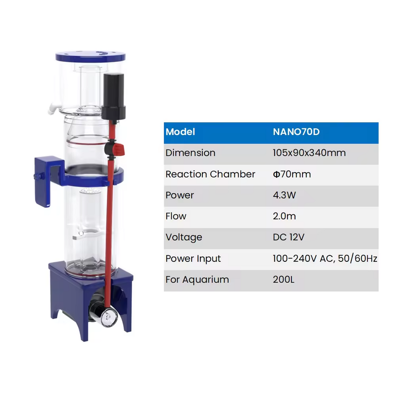 Aquarium Protein Skimmer Manufacturer - AE-NANO40D/50D/70D Mini Nano Coral Reef Saltwater HOB Hang-On Back Filtration