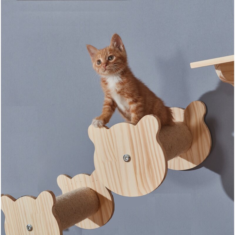 Cat Wall Shelf Manufacturer - Modern Wall Mounted Shelves Wooden Cat Tree Furniture Platform