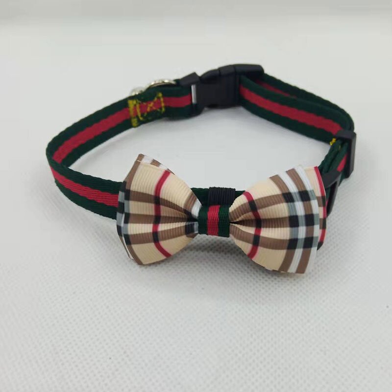 Dog Collar Manufacturer - Bow Tie with Bells Soft Adjustable Breakaway Buckle Luxury for Puppy Cat