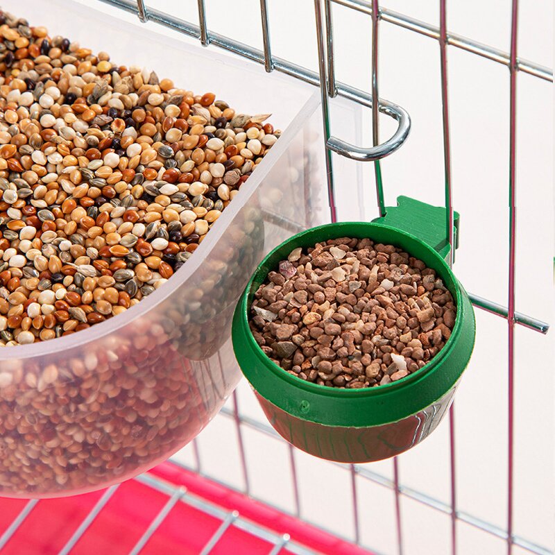 Birdcage Accessories Manufacturer - Green Plastic Round Bird Food Cup Feed Boxes Water Bowl
