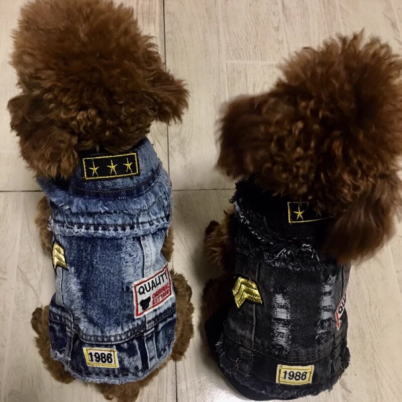 Dog Denim Costume Manufacturer - Fashion Cool Embroidery Vest Pet Clothing