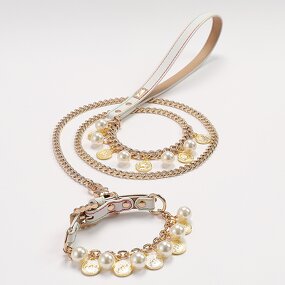 Pet Collar Leash Set Manufacturer - Cute Luxury Rhinestone PU Jewelry Accessories