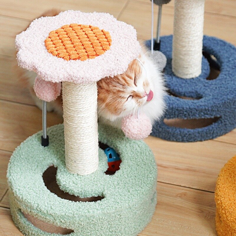Cat Climbing Frame Manufacturer - Cute Creative Sun Flower Design Scratching Board Small Cat Tree