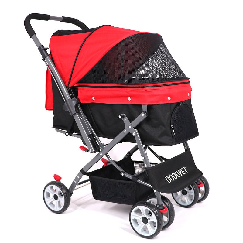 Pet Stroller Manufacturer - High Quality Foldable Four-wheel Reversible Luxury Folding Cart with Large Wheels