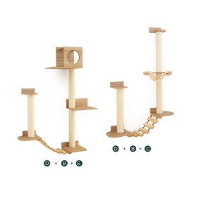 Cat Furniture Manufacturer - New Wooden Floating Cat Climbing Tree Activity Shelf Wall Shelves Set