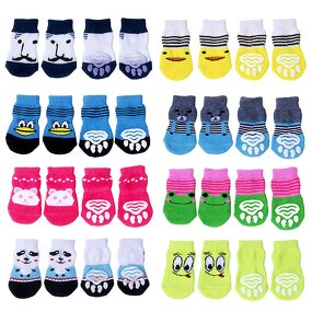 Pet Socks Manufacturer - 4pcs/set Cotton Non-Slip Thick Grip for Dog
