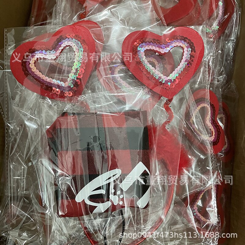 Pet Party Decoration Props Manufacturer - New Designer Dog Party Bandana Hair Bands Valentine's Day Set