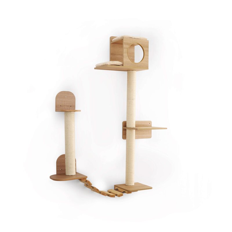 Cat Furniture Manufacturer - New Wooden Floating Cat Climbing Tree Activity Shelf Wall Shelves Set