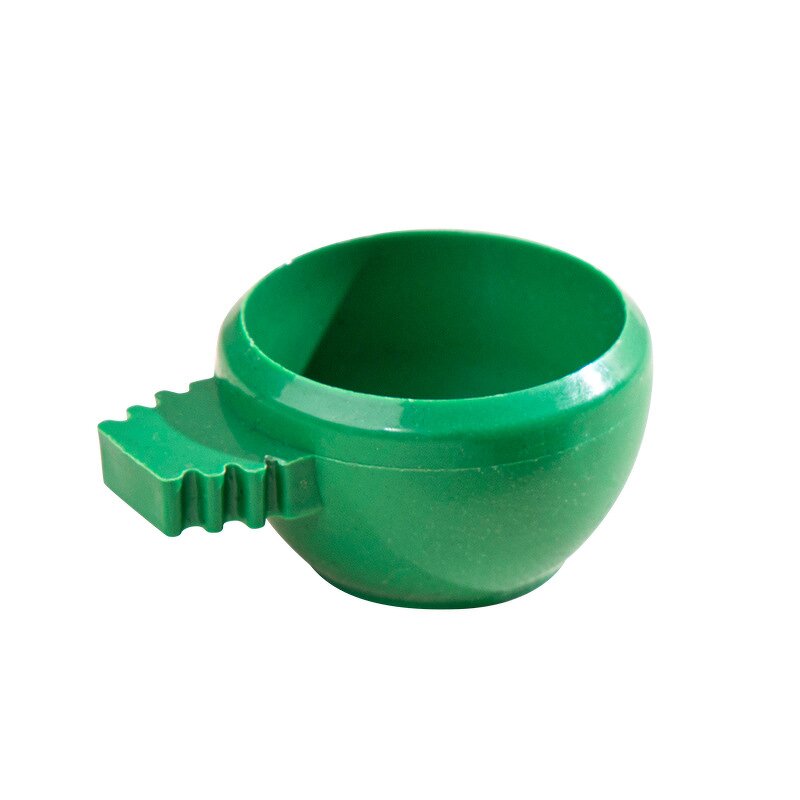 Birdcage Accessories Manufacturer - Green Plastic Round Bird Food Cup Feed Boxes Water Bowl