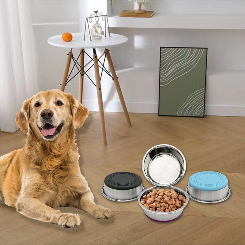 Dog Bowl Manufacturer - Cheap Anti-Slip Stainless Steel with Eco-Friendly Rubber Base Durable