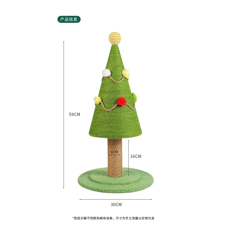 Cat Scratching Post Manufacturer - New Design Christmas Gift Small Green Sisal Cat Climbing Frame Tree Tower