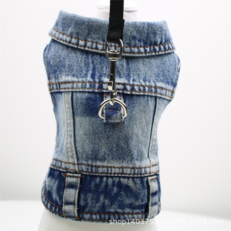 Pet Jean Jacket Manufacturer - Blue Denim Coat Vest for Puppy Bichon Teddy