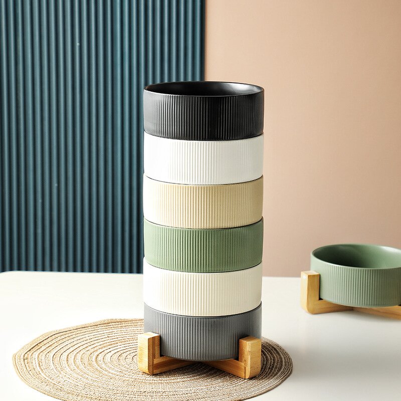 Pet Feeder Bowl Manufacturer - Large Capacity Thick Stable Multi-Colors Ceramic Customizable Logo