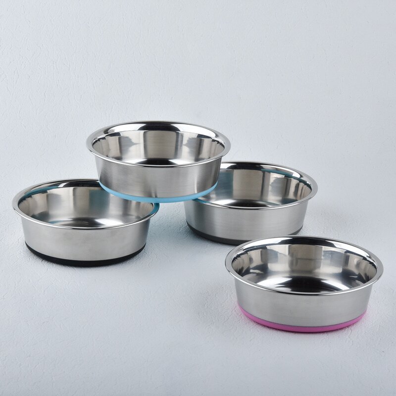 Dog Bowl Manufacturer - Cheap Anti-Slip Stainless Steel with Eco-Friendly Rubber Base Durable