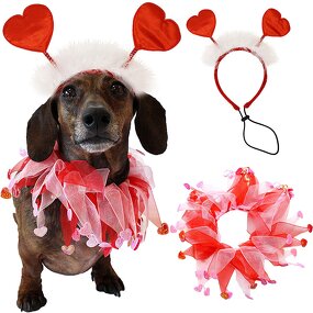 Pet Party Decoration Props Manufacturer - New Designer Dog Party Bandana Hair Bands Valentine's Day Set
