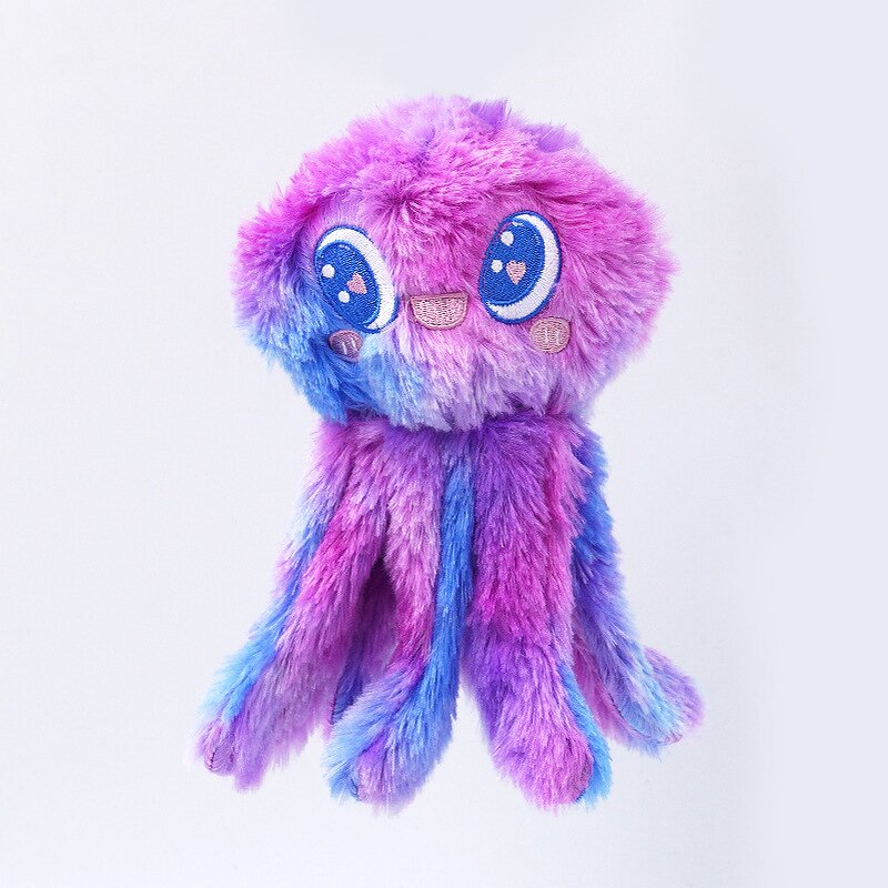 Pet Toys Manufacturer - Plush Colorful Jellyfish Squeaky Chew Toy for Small Medium Dogs Cats
