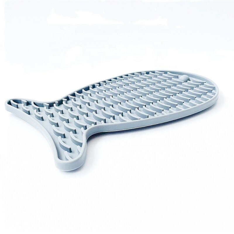 Pet Lick Mat Manufacturer - Fish-Shaped Silicone Slow Feeding Cat Licking Mat Feeder with Suction Cup
