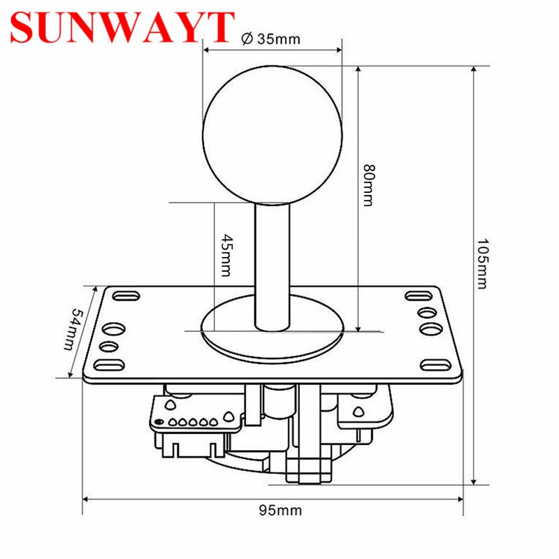 Arcade Joystick Manufacturer - 5 Pin 8 Way Universal Console with Round Restrictor for Fighting Game