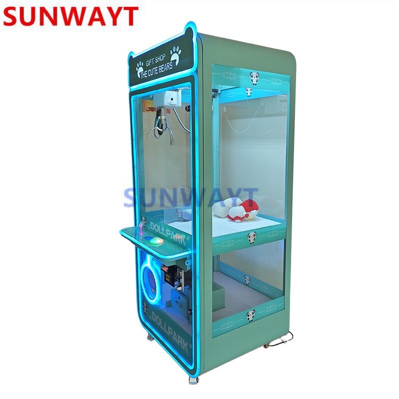 Claw Crane Game Machine Manufacturer - Large Transparent Metal Claws Panda-Theme Arcade Commercial Doll Catching Coin Operated