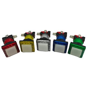 Arcade Push Button Manufacturer - 32x32mm Square RGB LED Game Switch Rectangle for Coin Pusher Accessory