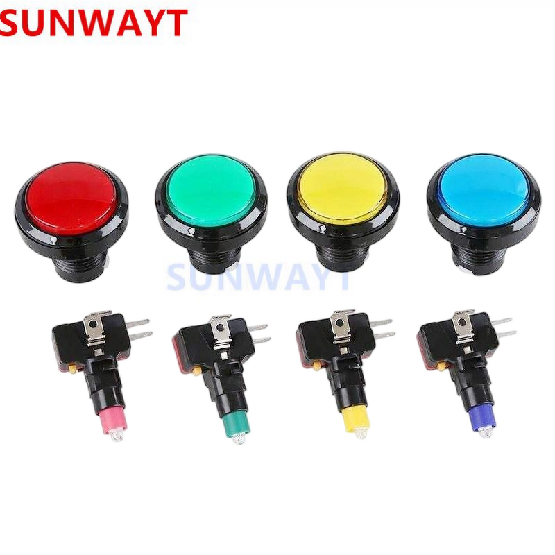 Arcade Button Manufacturer - Factory Direct Medium 45mm Black Edge for Basketball Machine Console Video Game Light Control