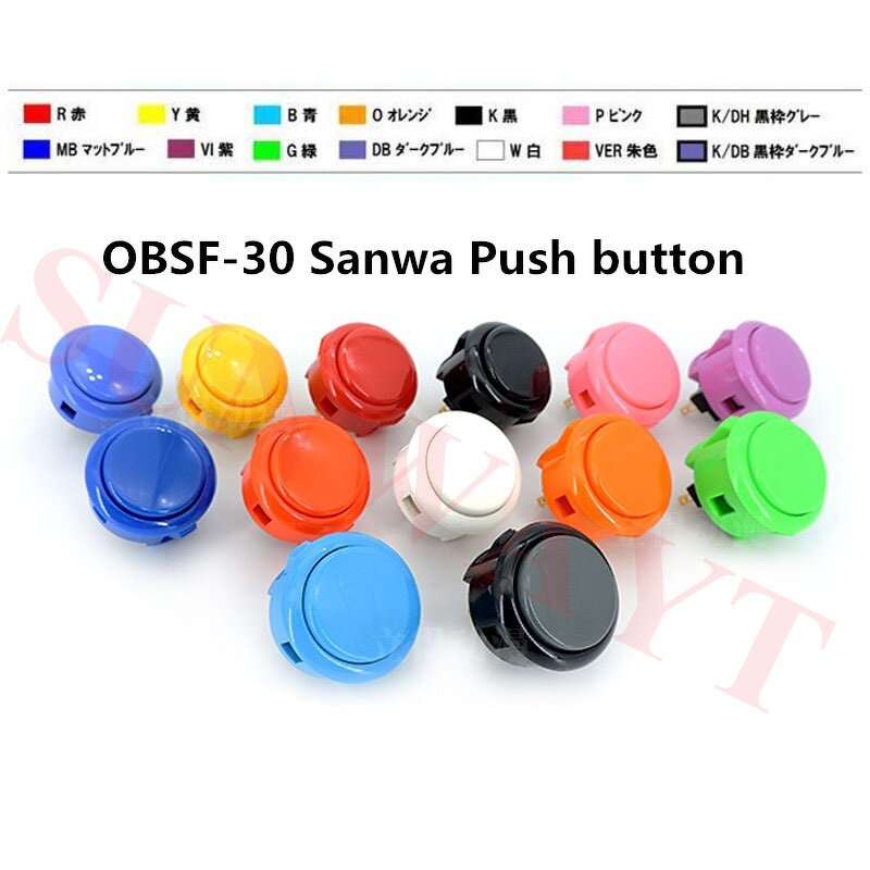 Sanwa Push Button Manufacturer - 6pcs Original OBSF-30 33mm Authentic for Arcade Machine DIY Cabinet Kit