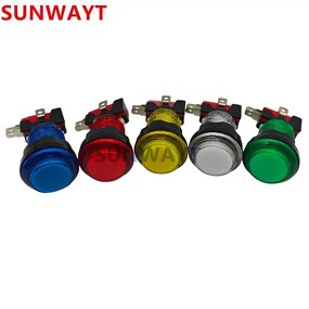 Arcade Push Button Manufacturer - RGB LED 32mm Round Colorful with Plastic Microswitch for Arcade Parts