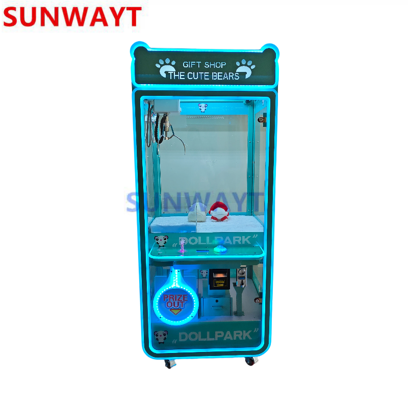 Claw Crane Game Machine Manufacturer - Large Transparent Metal Claws Panda-Theme Arcade Commercial Doll Catching Coin Operated