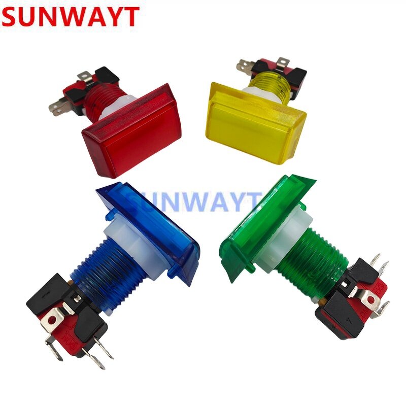 Arcade Switch Manufacturer - 12V LED Light Momentary 51x33mm Rectangular Transparent for Crane Machines
