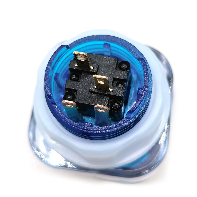Arcade Push Button Manufacturer - 35mm 50mm Square LED Illuminated Blue Light 12V Switch for Coin Game Vending Cabinet DIY