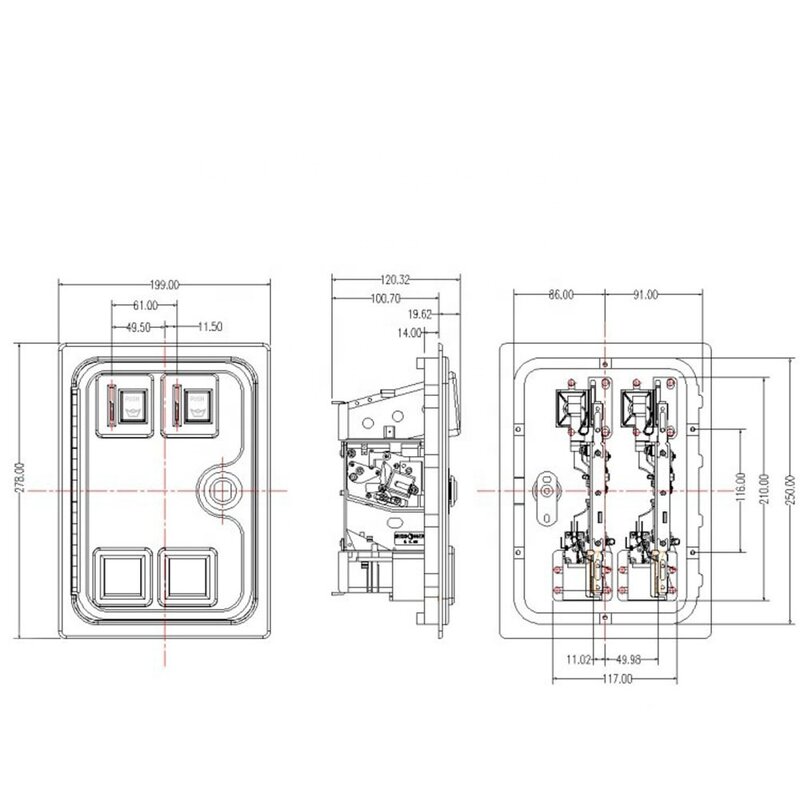 Coin Door Manufacturer - Baolian American Style Arcade Dual Entry with Quarter Coin Acceptor for Arcade Replacement Iron